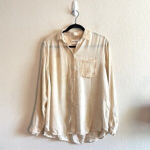 Won Hundred Off White Peach Kate Button Up Collared Blouse Women's Size 38 US 6